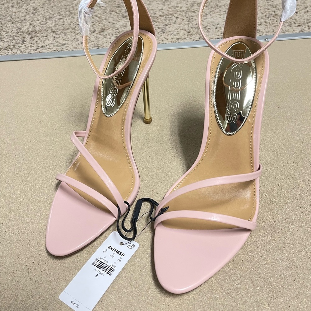 Express Pink Strappy Heels